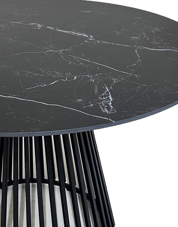 Стол ТЕРНИ (TERNI) 120 ЧЕРНЫЙ МРАМОР (MATT BLACK MARBLE SOLID CERAMIC), керамика/ ЧЕРНЫЙ, ®DISAUR фото 3