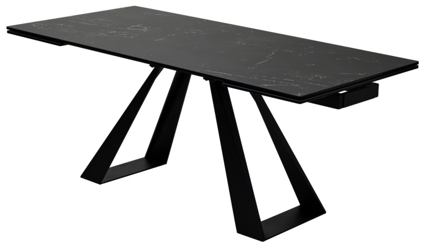 Стол FONDI 180 MARBLES NERO KL-116 Черный мрамор матовый, итальянская керамика/ черн.каркас, ®DISAUR фото 8