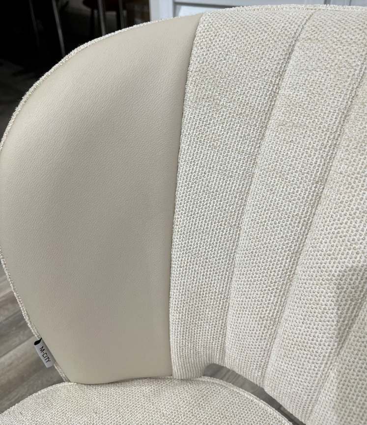 Стул HERMES WZ2042-01 молочный фактурный велюр / HK017-01 серо-белый PU, М-City фото 5