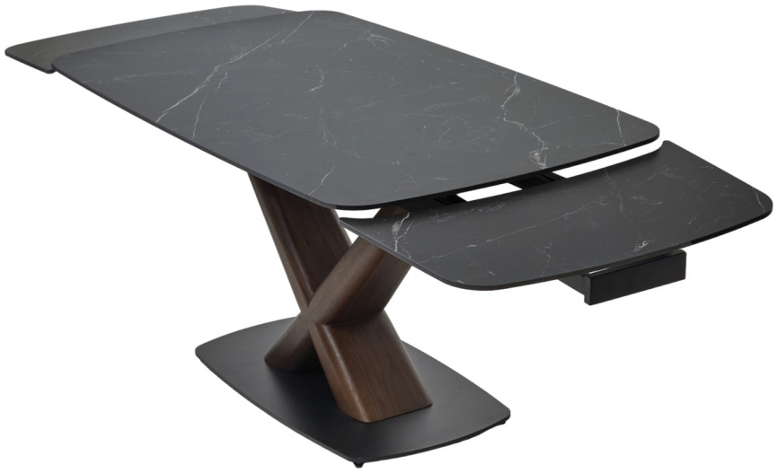 Стол BLANCO 160 MATT BLACK MARBLE SOLID CERAMIC / Орех, ®DISAUR фото 4