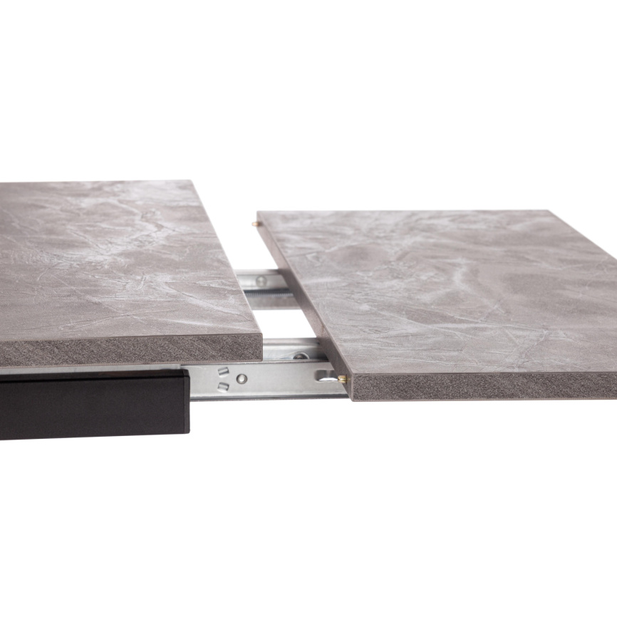 Стол обеденный раздвижной Виго/Vigo ЛДСП/HPL/металл, 120-180х80х75см, мрамор чёрный/чёрный фото 6