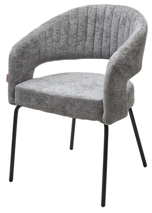 Стул SNUG 3018-17 серый, шенилл / черный каркас, ®DISAUR фото 1