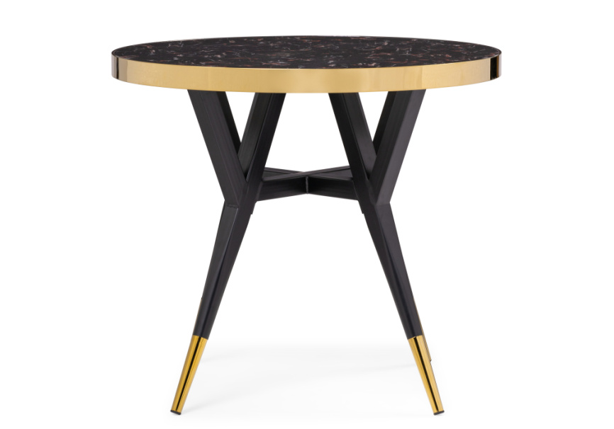 Стол деревянный Selina 80х72 black / gold фото 2