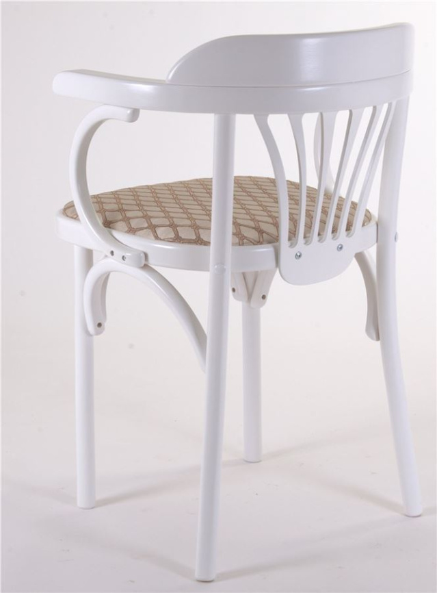 Стул Венский мягкий (эмаль белая, ткань 1 beige) фото 5