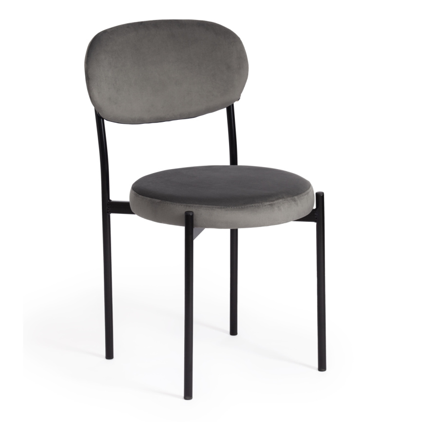 Стул Revo/Рево (мод. 7033) (1шт.в упаковке) ткань/металл, 47х54х82см, серый бархат 26/черный фото 1