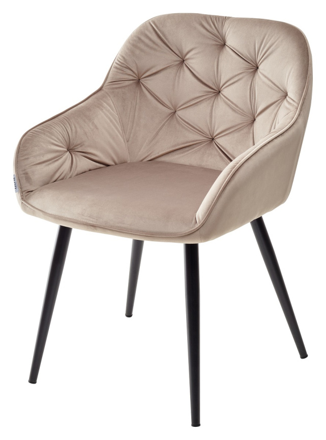 Стул BREEZE BLUVEL-40 BEIGE, велюр / черный каркас, М-City фото 1