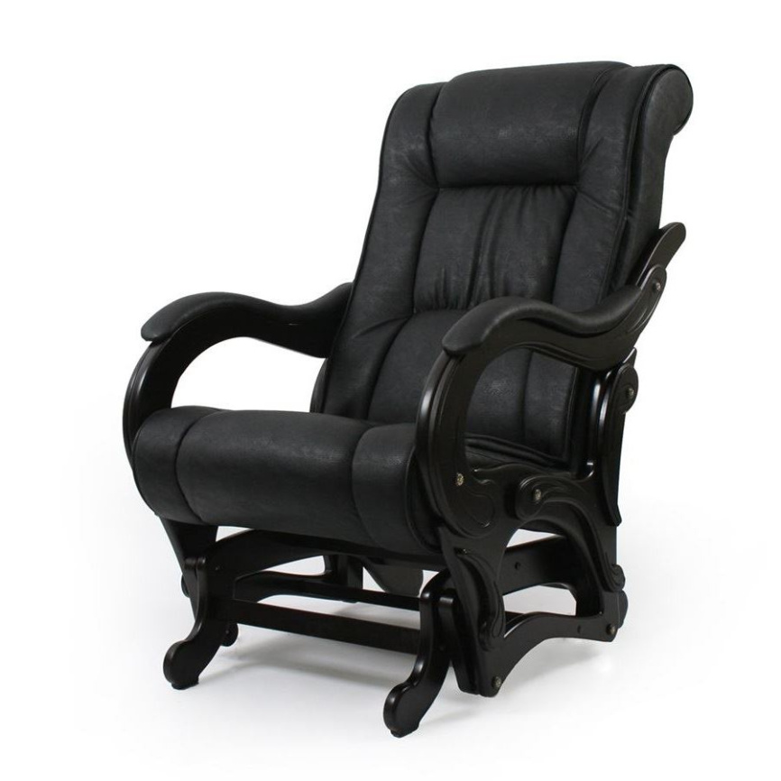 Кресло-маятник Сенатор 78 (Венге / Vegas Lite Black к/з) фото 1