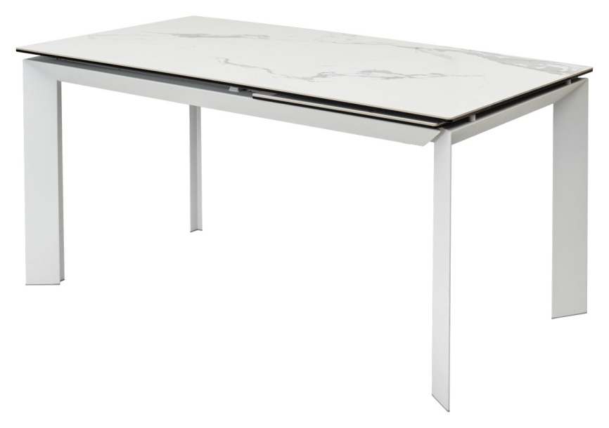 Стол CREMONA 140 MATTE STATUARIO Белый мрамор матовый, керамика/ белый каркас, ®DISAUR фото 1