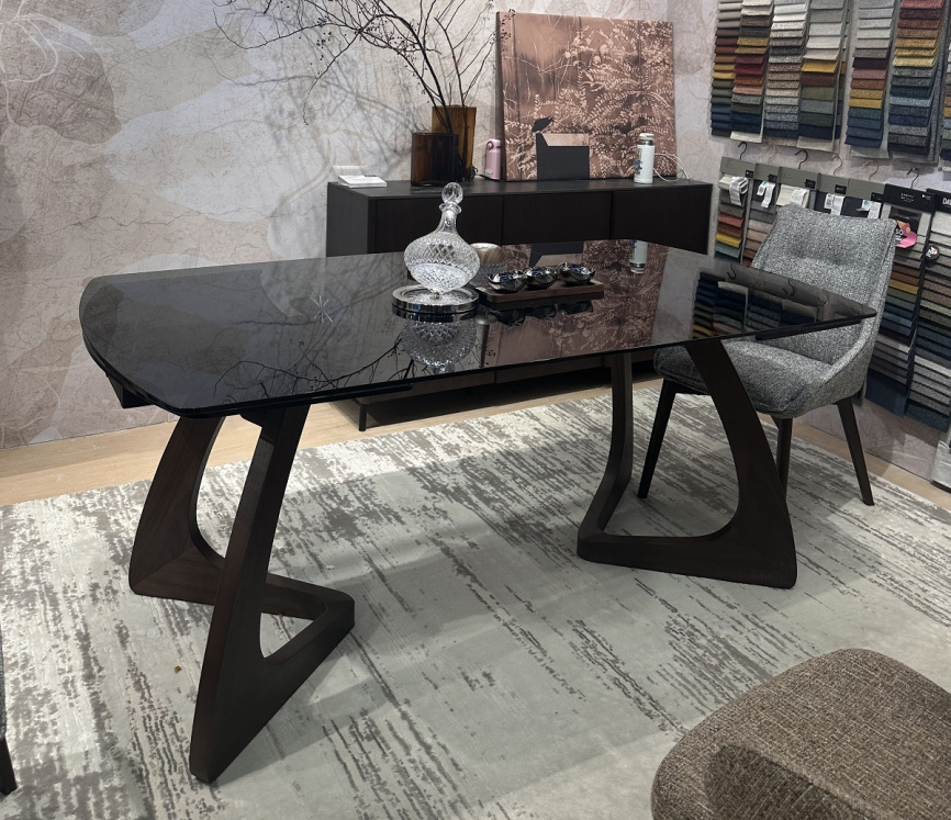 Стол DAKAR 180 GLOSS AMBER JADE SOLID CERAMIC / Орех, ®DISAUR фото 1
