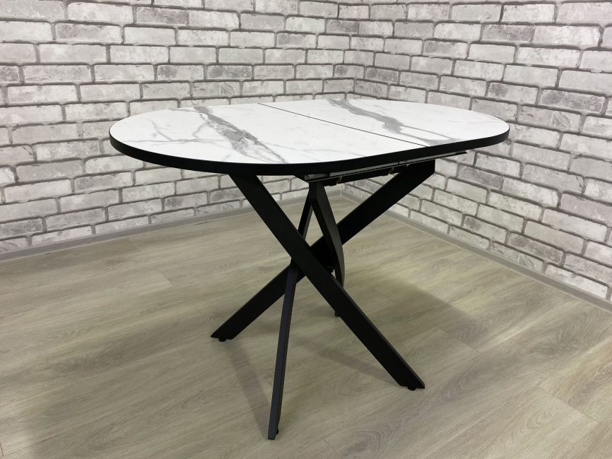 Стол Андромеда 2, Черный муар/Мрамор фото 2