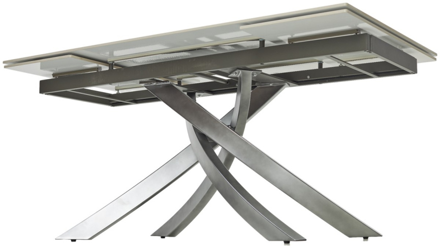 Стол ESTEBIO 160 GLOSS STATUARIO WHITE SOLID CERAMIC / Серый металлик, ®DISAUR фото 5