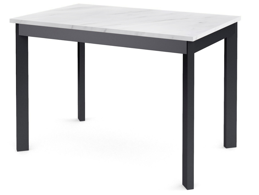 Стол Dikline L110 Мрамор белый (ЛДСП EGGER)/Опоры черный фото 1