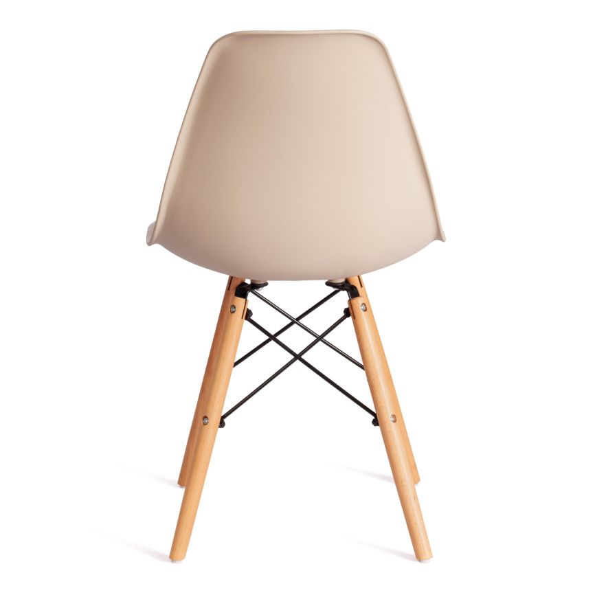 Стул CINDY (EAMES) (mod. 1801) дерево бук/металл/сиденье пластик, 45x51x82 см, Beige (Бежевый)  фото 4