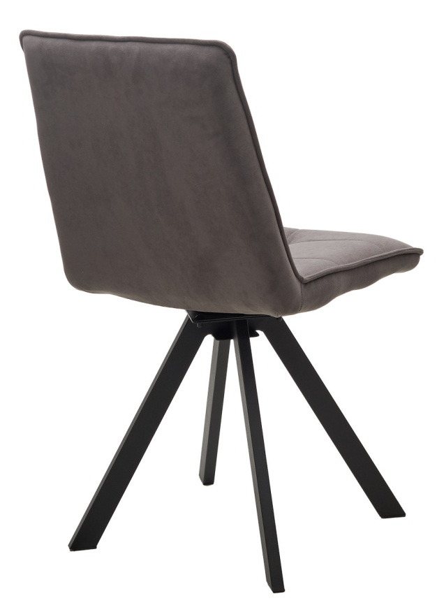 Стул БРОНКС (BRONX), 360 град. поворот. B28 Темно-серый, велюр / черный каркас фото 3