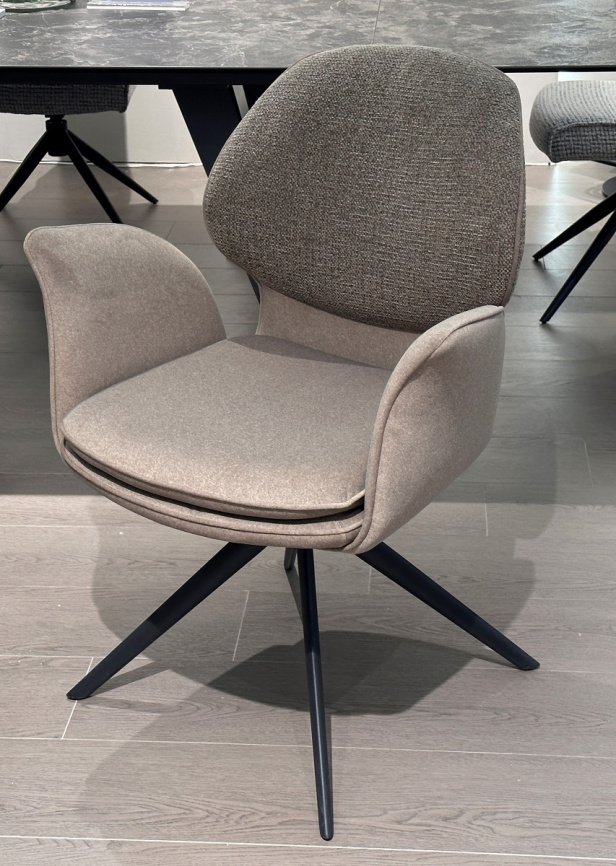 Стул LENNE 360 град. поворот., серый MILAN-450, ткань/ MOHAIR-151, ткань/ Черный, ®DISAUR фото 1