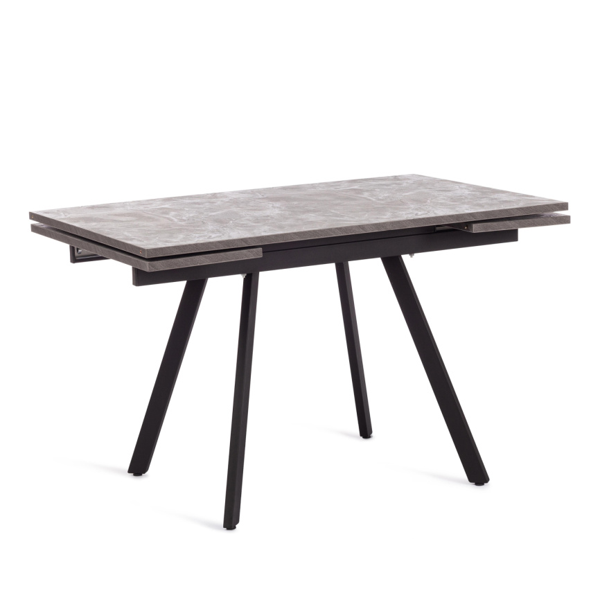 Стол обеденный раздвижной Виго/Vigo ЛДСП/HPL/металл, 120-180х80х75см, мрамор чёрный/чёрный фото 1