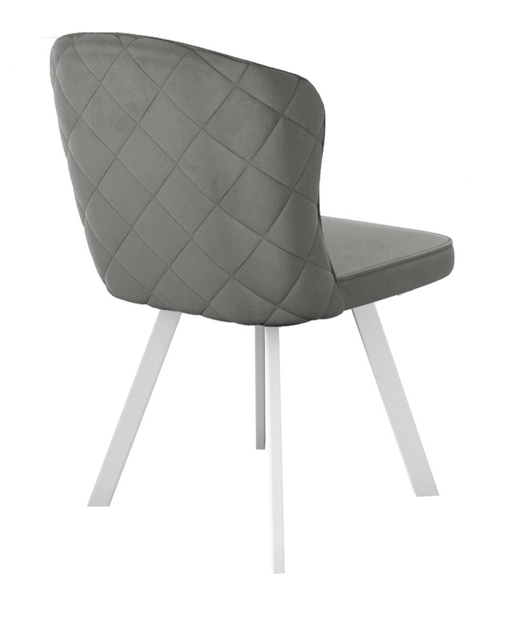 Стул DikLine 219 поворотный, B22 GREY, ножки белые фото 3