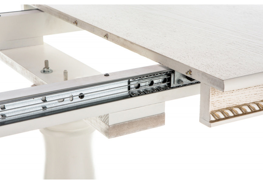 Стол деревянный Кантри 120 молочный / золотая патина фото 7