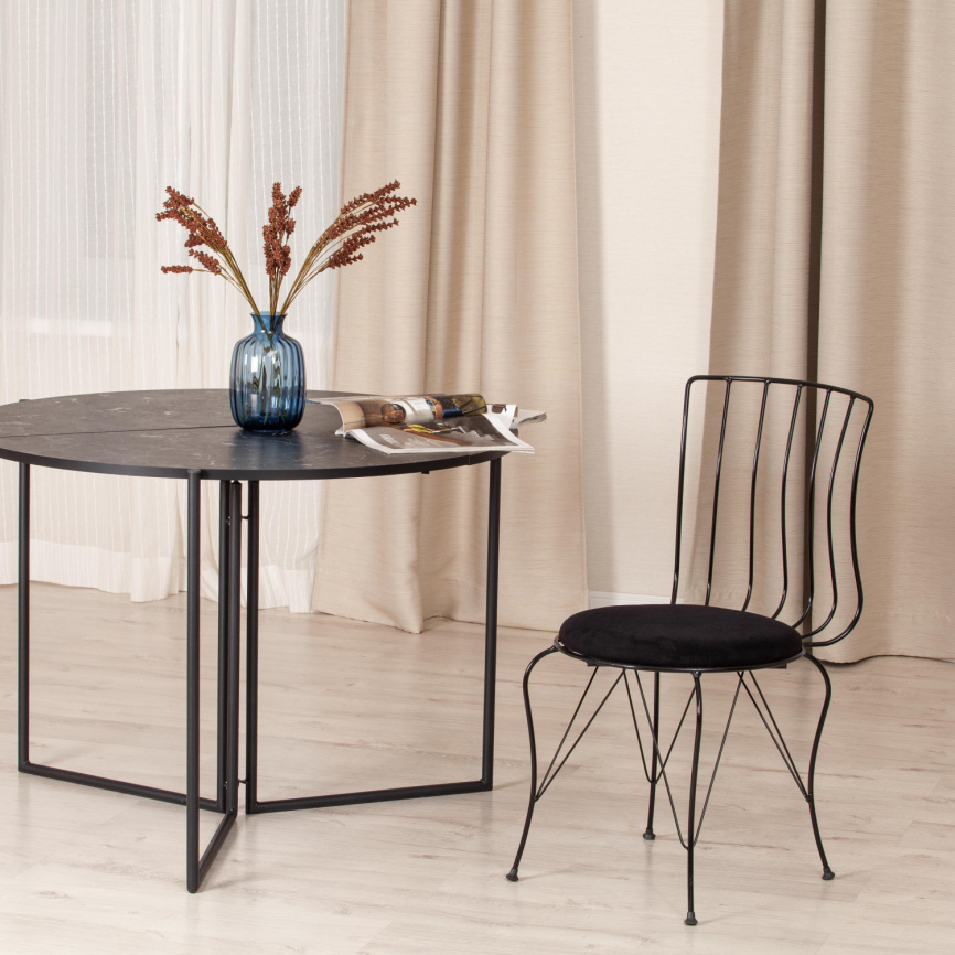 Стул LALITA (mod. 172) металл/ткань,  44 х 51.5 х 85 см, Black (черный) фото 8
