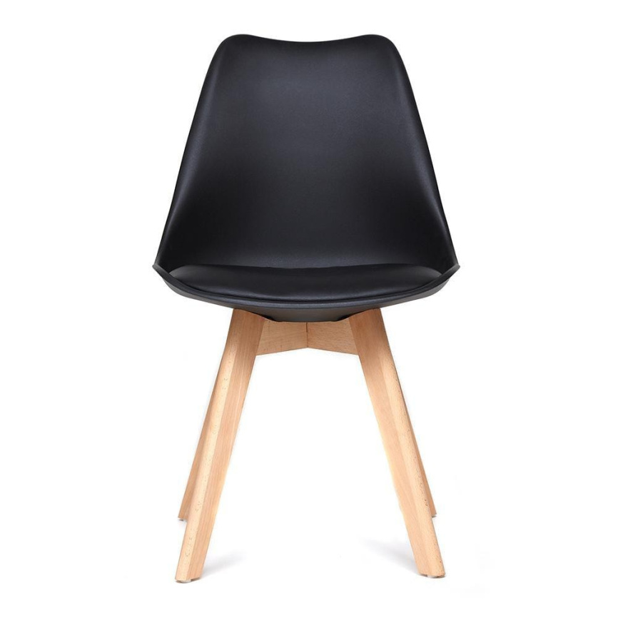 Стул TULIP (mod. 73) / 1 шт. в упаковке дерево/пластик/ПУ, 48.5*52.5*83cм, черный фото 2