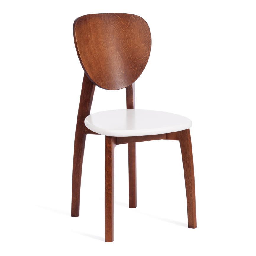 Стул Диамант/Diamante жесткое сиденье бук, 42х42х85см, коричневый/белый фото 1