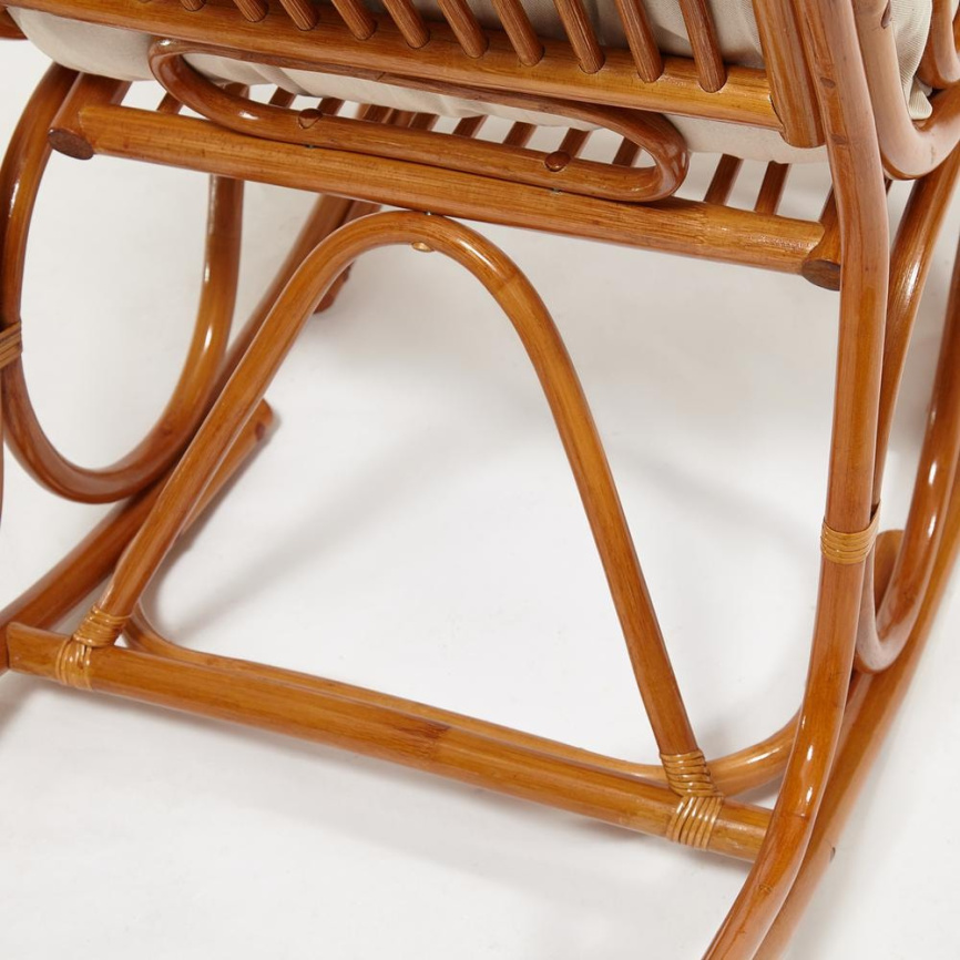 Кресло-качалка Виенна/Vienna (разборная) /без подушки/ натуральный ротанг, 58х133х102см, коньячный фото 4