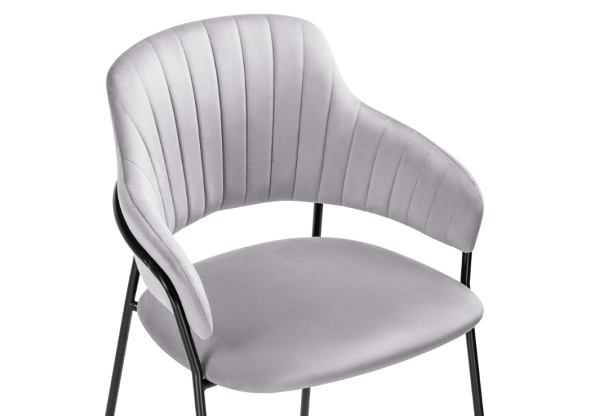 Стул на металлокаркасе Инклес серый / черный глянец фото 5