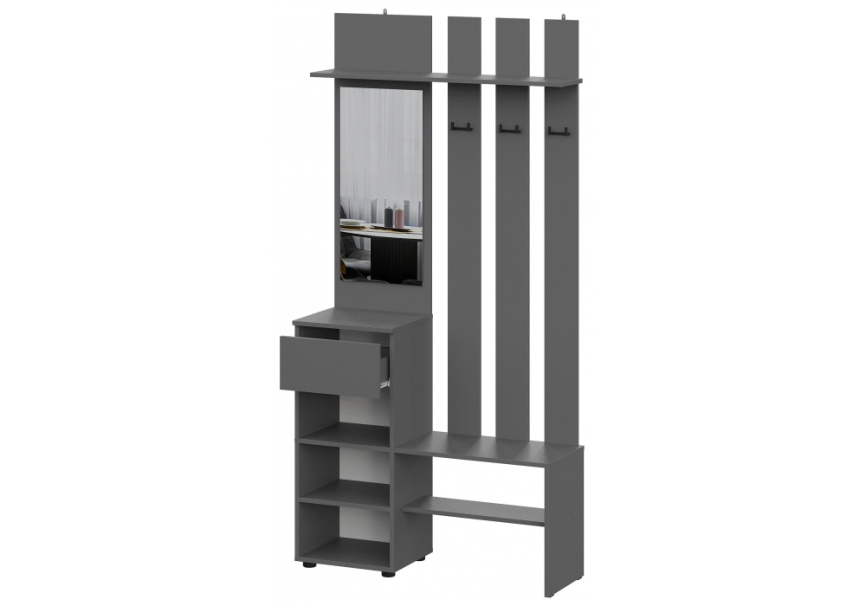 Прихожая Сибити графит серый фото 4