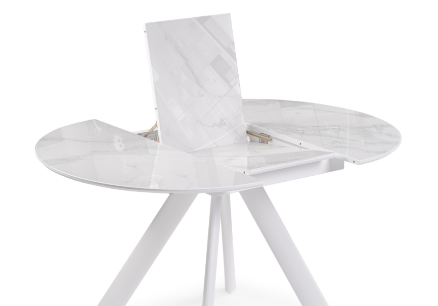 Стол стеклянный Галвестон 100х76 белый мрамор / белый фото 5