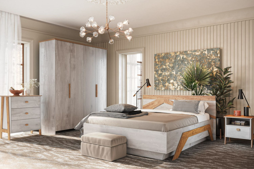 Тумба «Скандинавия» КМК 0905.9, Бетон пайн светлый/Дуб Наварра фото 2