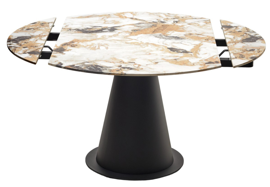 Стол TERAMO 135 GLOSS GRAND JADE SOLID CERAMIC, керамика, поворотн.механизм / Черный каркас, ®DISAUR фото 9