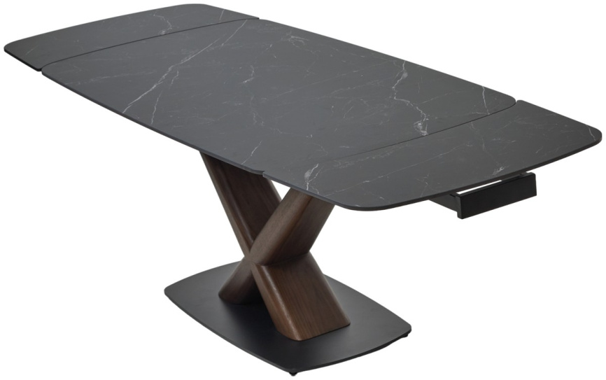 Стол BLANCO 160 MATT BLACK MARBLE SOLID CERAMIC / Орех, ®DISAUR фото 5