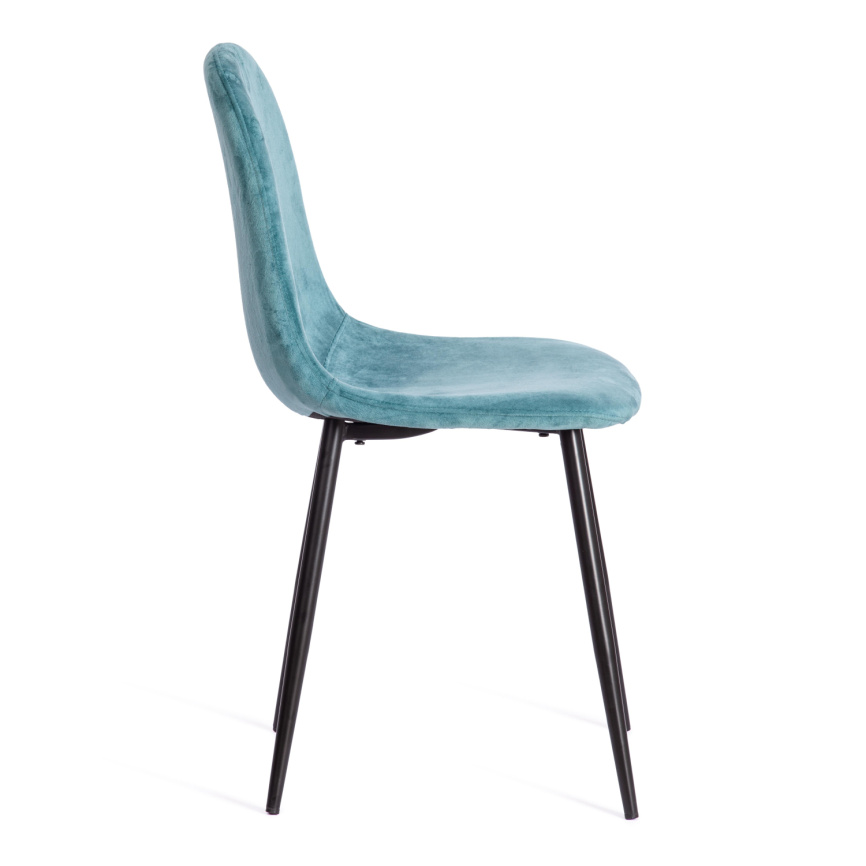 Стул BREEZE (mod. 4724) Велюр/металл , 44 х 53 х 87 см, Torquoise (бирюзовый ) HLR60 / черный фото 2