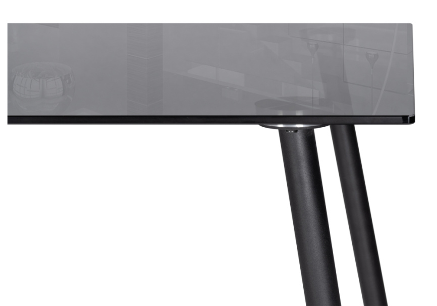 Стол стеклянный Smoke 120х80х75 clear gray / black фото 5