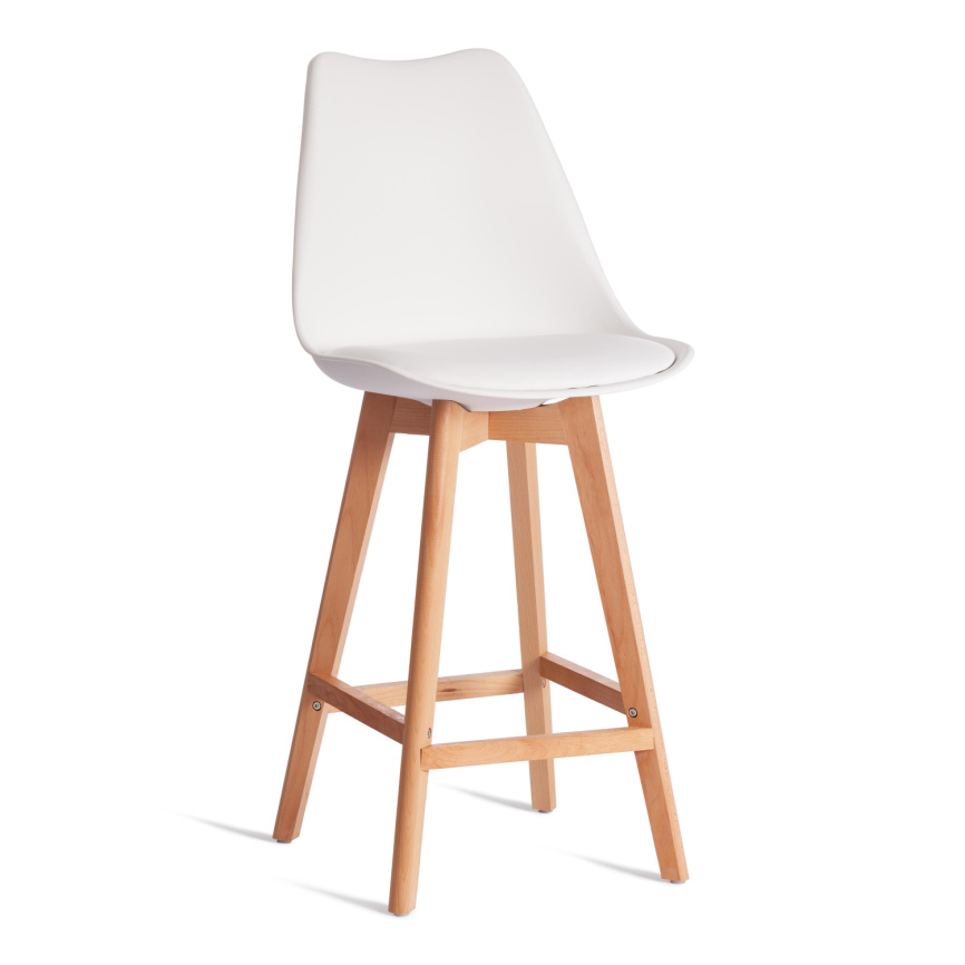 Стул барный TULIP BAR (mod. C1014H-1) / 2 шт. в упаковке пластик/дерево, 42 х 47,5 х 104 см, White ( фото 1