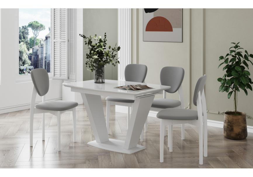 Стул деревянный Вакимо ткань tenerife silver / белый фото 2