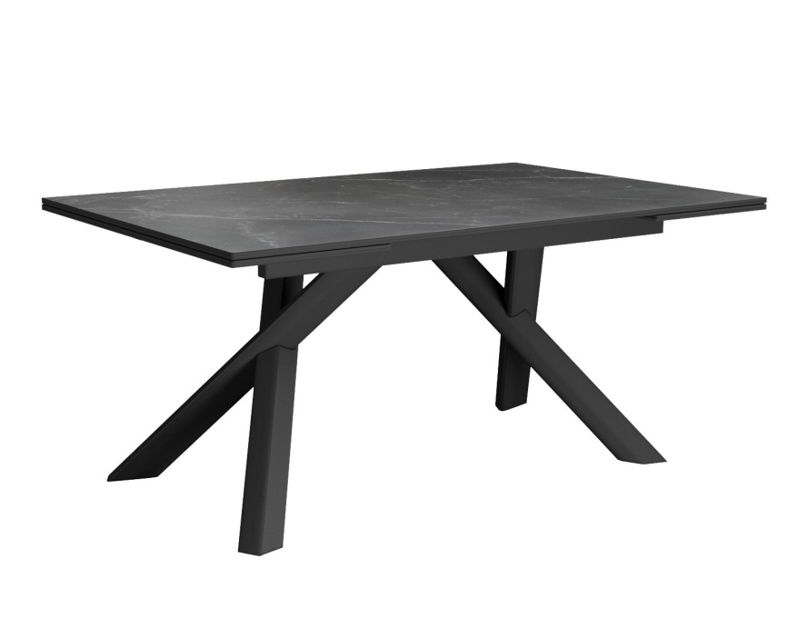 Стол DikLine KX160 керамика черный мрамор С45 матовая/опоры черные (2 уп) фото 1