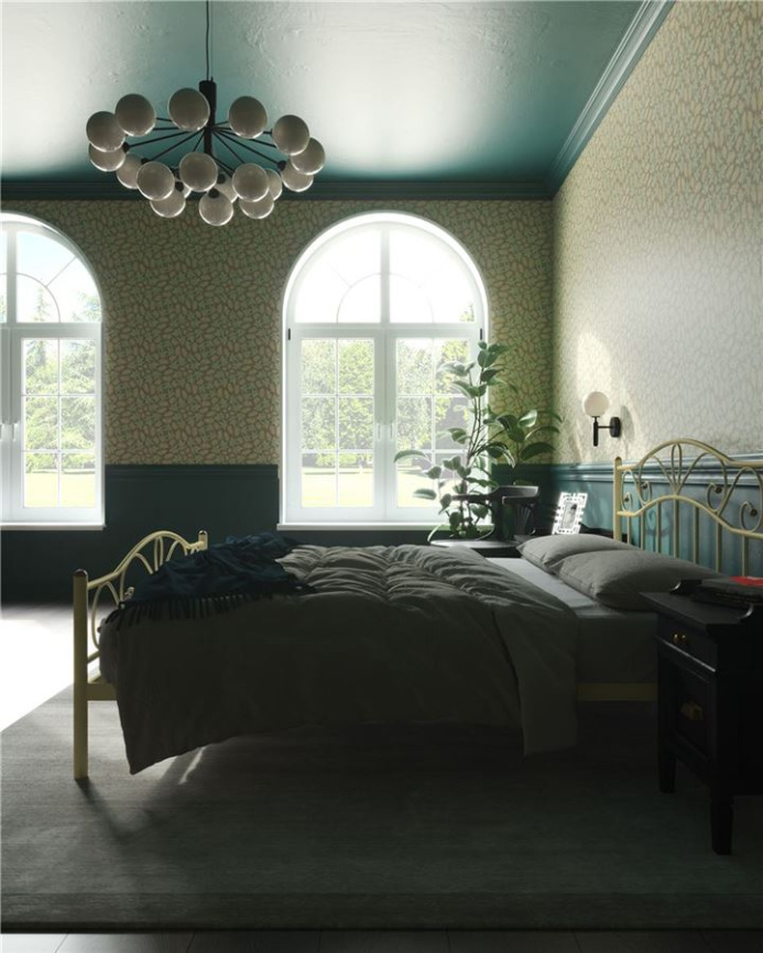 Кровать с изножьем "Глэдис"  (120х200/ноги металл/цвет Бежевый) фото 3