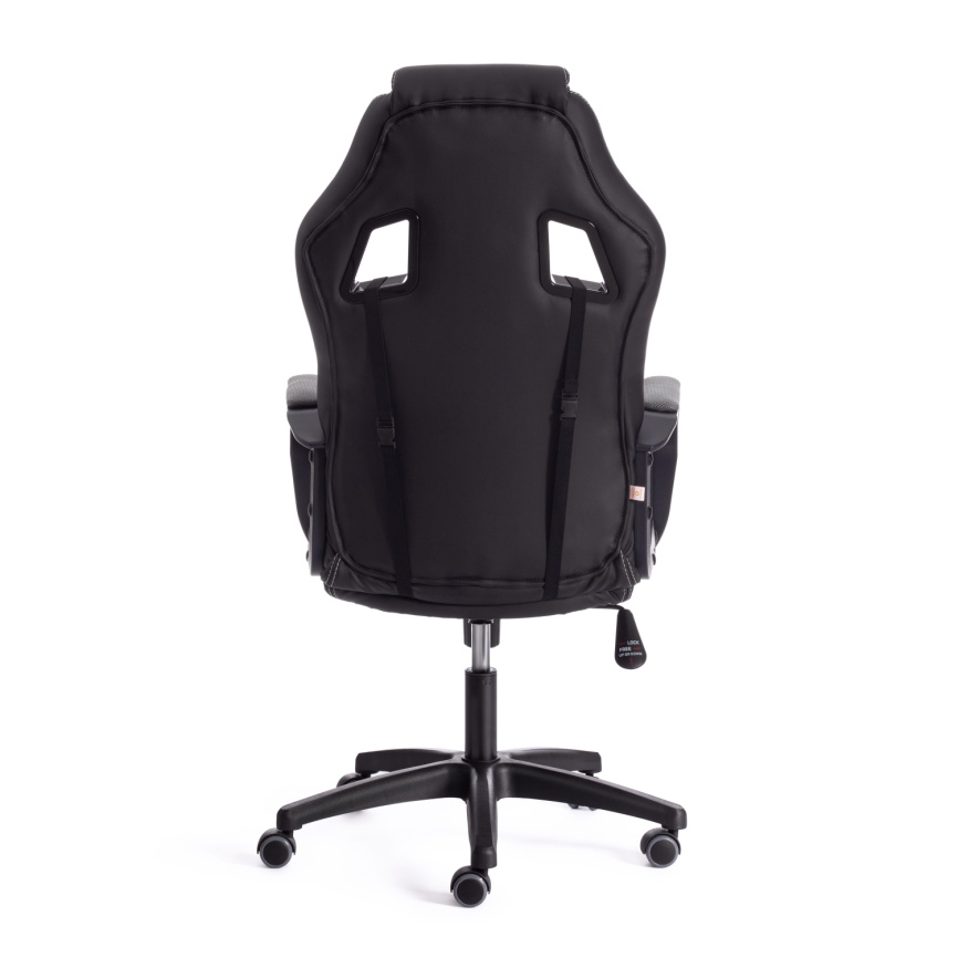 Кресло Драйвер/Driver (22) кож/зам/ткань, черный/серый, 36-6/TW-12 фото 4