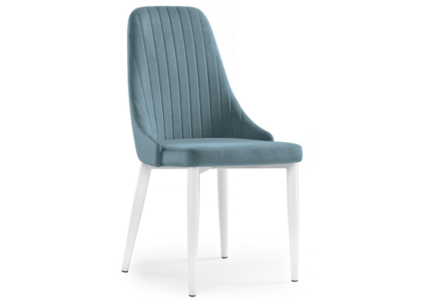Стул на металлокаркасе Kora light blue / white фото 1