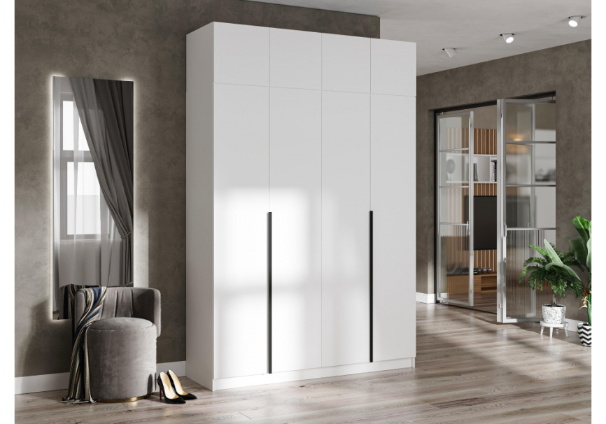 Шкаф Широн 1600 белый / белый фото 2