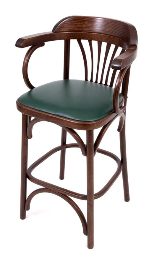 Стул барный 650 Венский мягкий (темный тон, экокожа Зеленая) фото 4