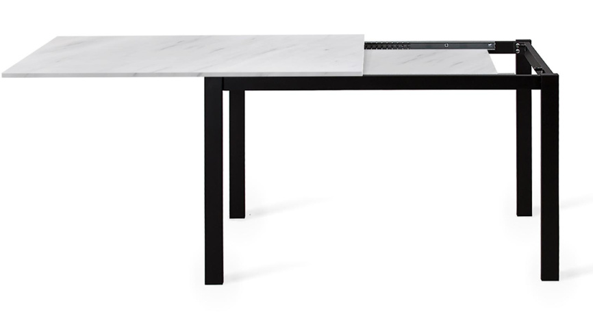 Стол Dikline L110 Мрамор белый (ЛДСП EGGER)/Опоры черный фото 4