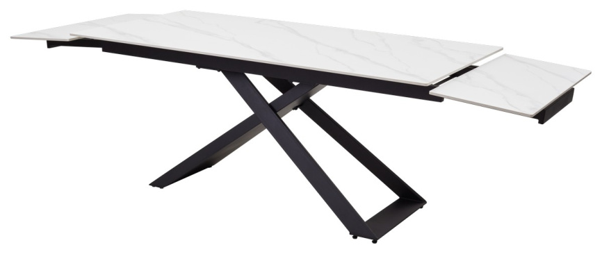 Стол LIVORNO 180 MATT WHITE MARBLE SOLID CERAMIC / BLACK, ®DISAUR фото 6