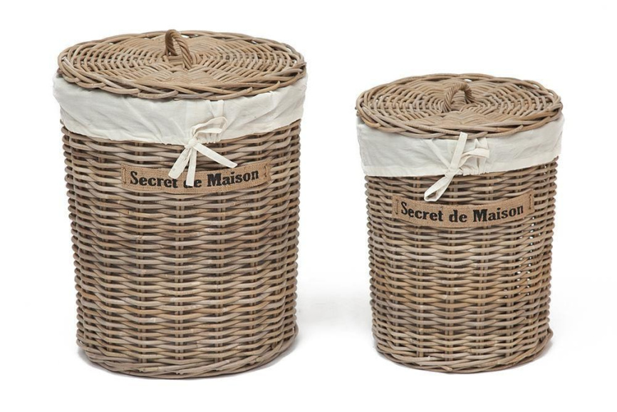 Корзина Secret de Maison Летти/Letti (набор из 2 штук) натуральный ротанг, Д48х58/Д38х49см, натураль фото 1