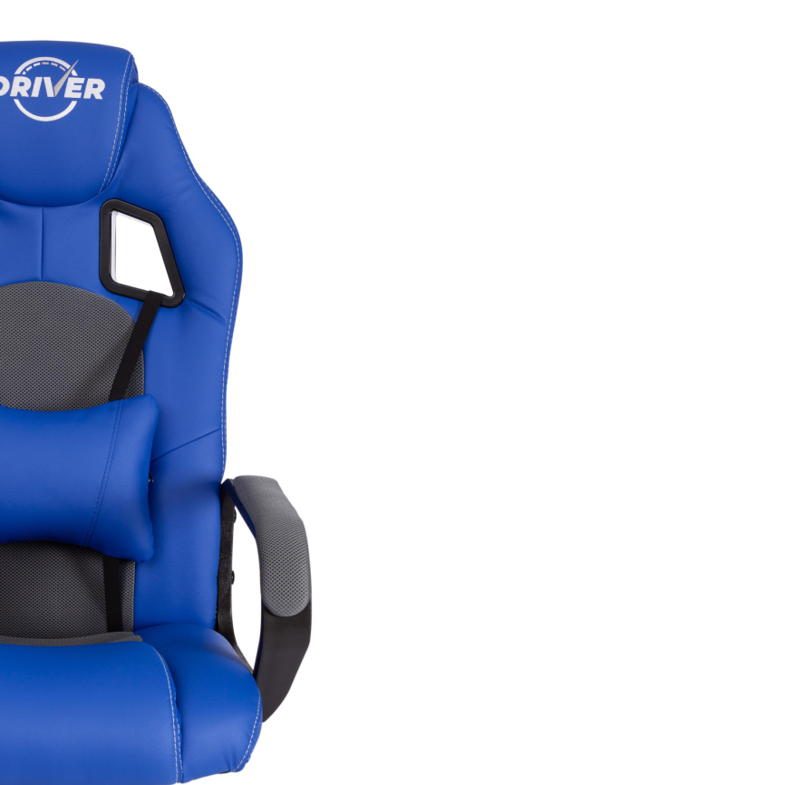 Кресло Драйвер/Driver (22) кож/зам/ткань, синий/серый, 36-39/TW-12 фото 6