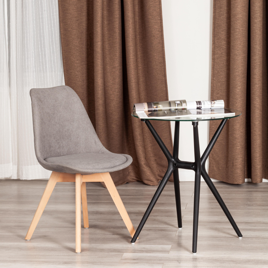 Стул TULIP SOFT (mod. 053V) дерево/пластик/ткань, 49,5 x 54,5 x 84 см, Серый (Grey) LY1701-26 фото 10