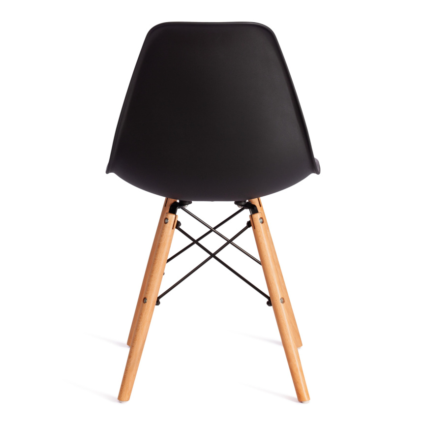 Стул CINDY (EAMES) (mod. 1801) дерево бук/металл/сиденье пластик, 45x51x82 см, Black (черный) фото 4