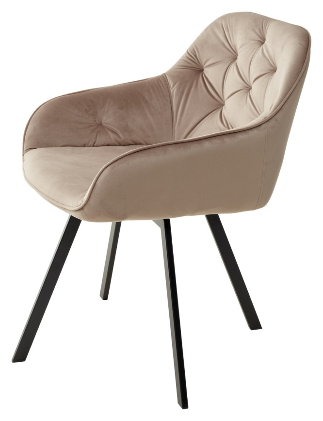 Стул GALE 360 град. поворот. BLUVEL-40 BEIGE, велюр/ черный каркас, М-City фото 2