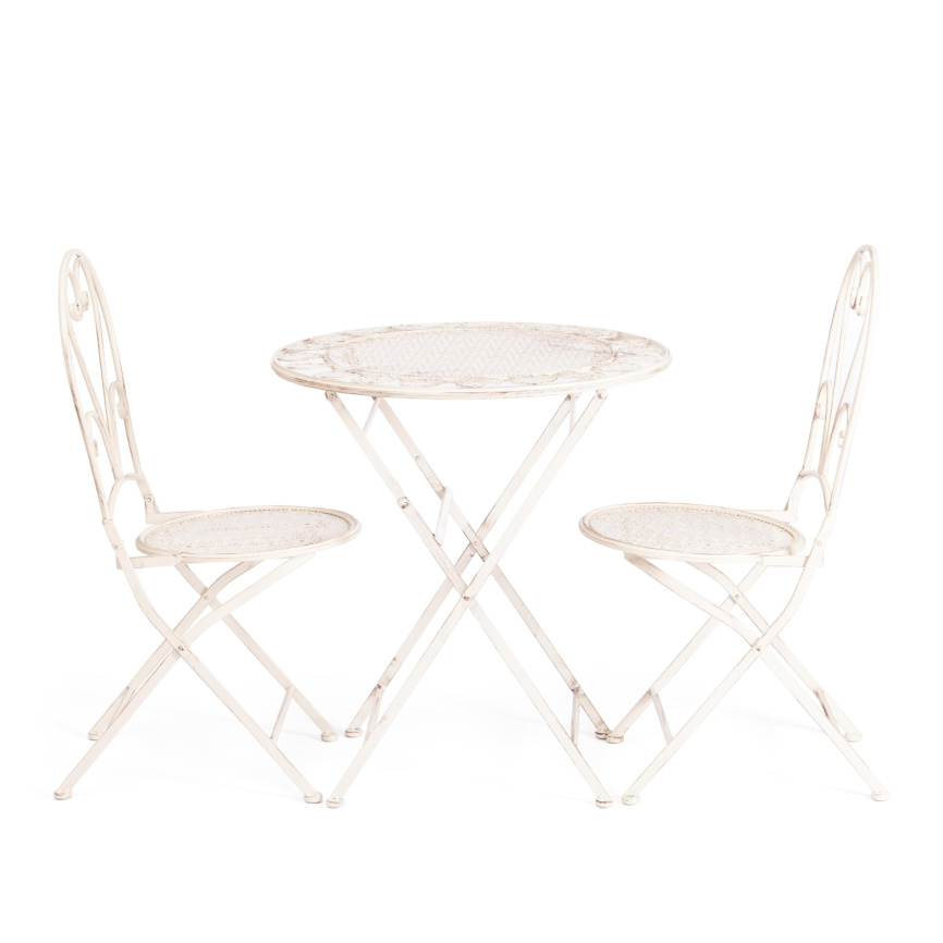 Стол Patio/Патио (PL08-11139) стальной сплав, античный белый, 70х75см фото 3